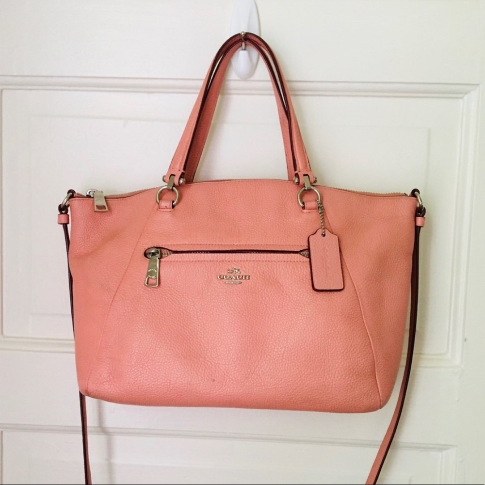 Pink leather coach bag
